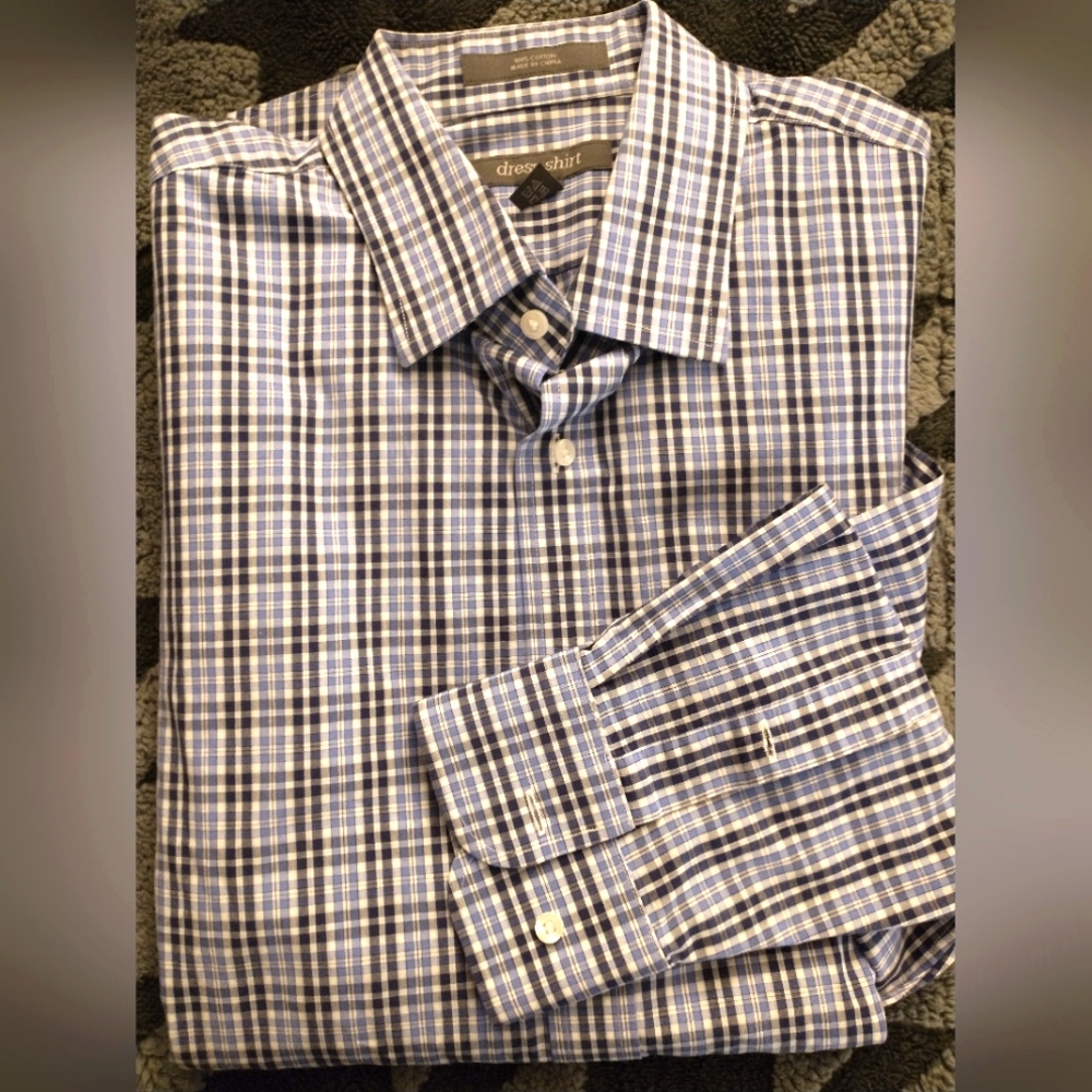 Plaid button down dress shirt